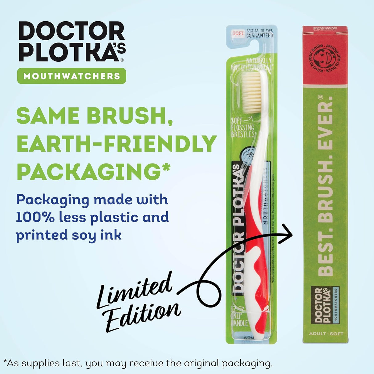 Mouth Watchers Antibacterial Adult Toothbrushes, Assorted Colors, 20-Pack