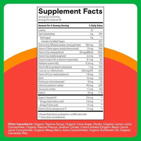 SmartyPants Kids Organic Multivitamin Gummies - 90 Count