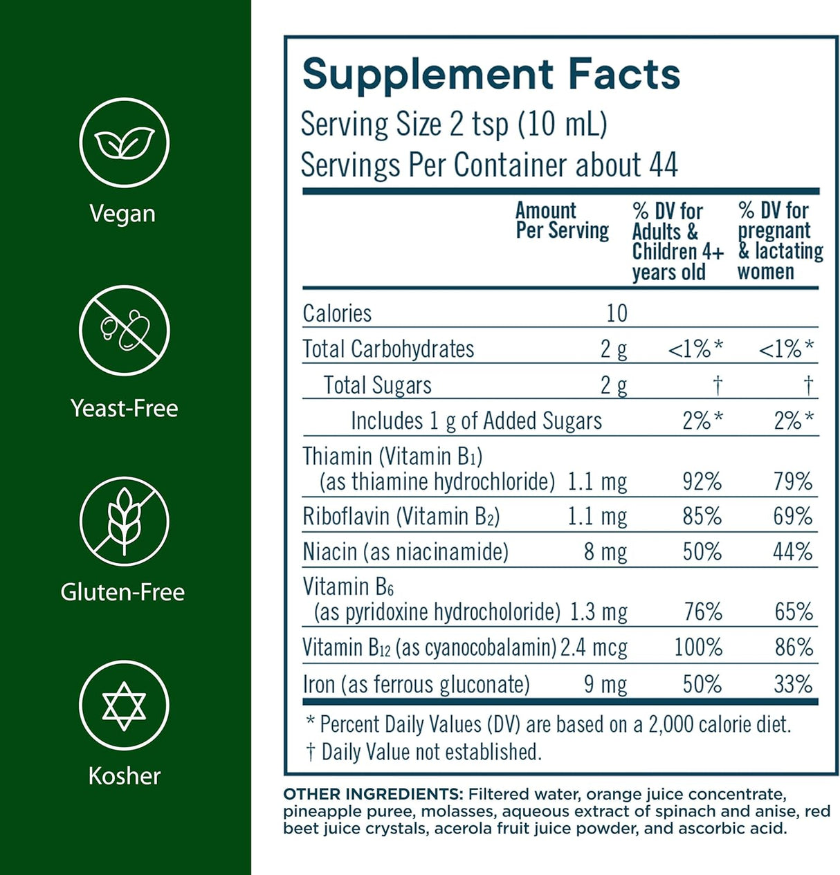 Flora Iron B Vitamin Complex Liquid, 15 Fl. Oz