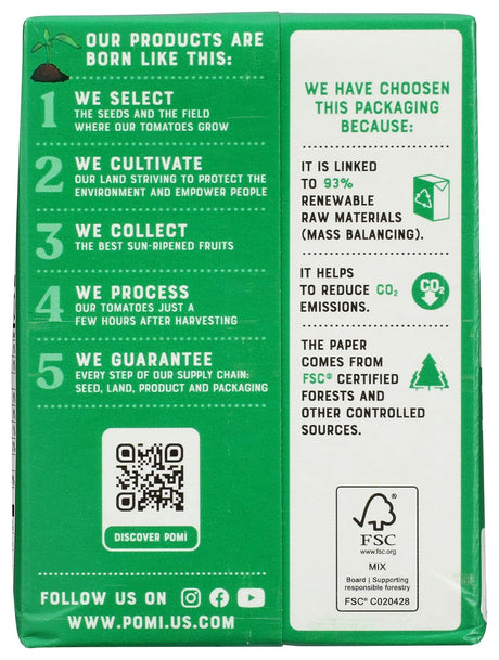 Pomi Organic Strained Tomatoes - Case of 12 - 26.46 oz.