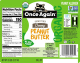 Once Again Organic Creamy Peanut Butter, No Salt, 5 lb