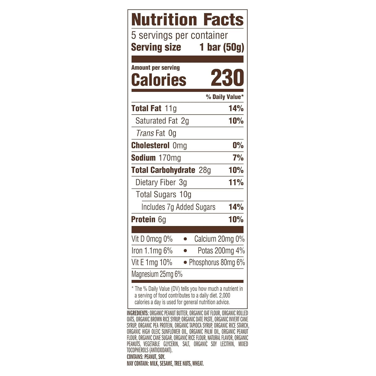 Clif Bar Organic Peanut Butter Energy Bar - 12 Pack - 1.76 Oz Each