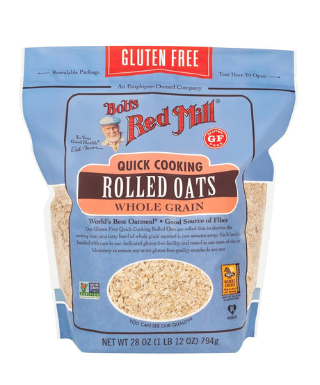 Bob's Red Mill Organic Quick Cooking Rolled Oats, Gluten Free, 16 oz, Pack of 4
