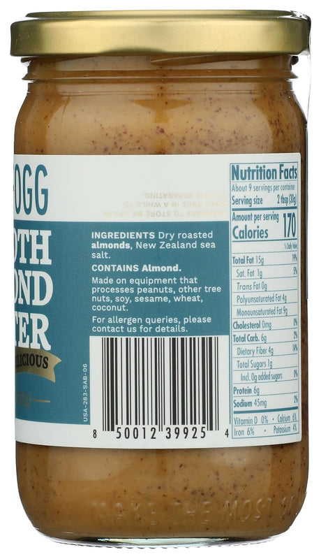 Fix & Fogg Almond Butter, Smooth, 10 Oz., Case of 6