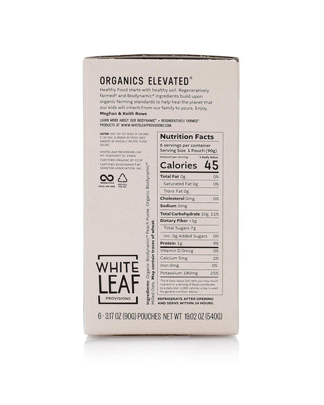 White Leaf Provisions Peach & Oat Breakfast Bars, Case of 6, 90 Gram Packs