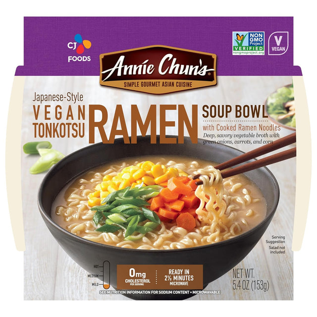 Annie Chun's - Ramen Tonkotsu, 5.4 oz (Pack of 6) - Vegan Pork Flavor