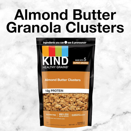 KIND Almond Butter Whole Grain Clusters, Case of 6 (11 oz each)