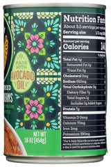 Siete Refried Ranchero Beans, Organic, Case of 12, 16 oz Cans