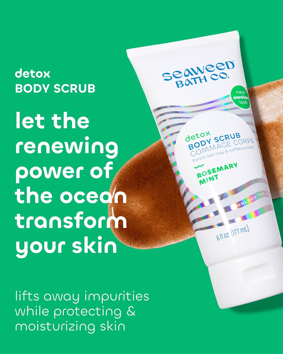 The Seaweed Bath Co. Detox Exfoliating Awaken Scrub, 6 Fl Oz