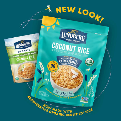 Lundberg Family Farms Coconut Rice, 8 oz Pouch (Case of 6)