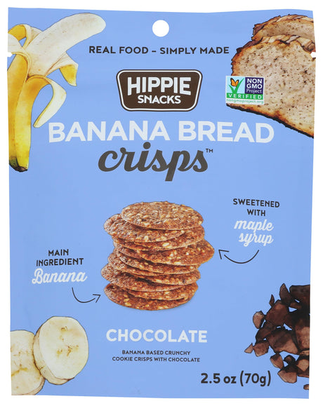 Hippie Snacks - Chocolate Banana Bread Crisps, 2.5 oz (Pack of 8) - Gluten-Free Snack