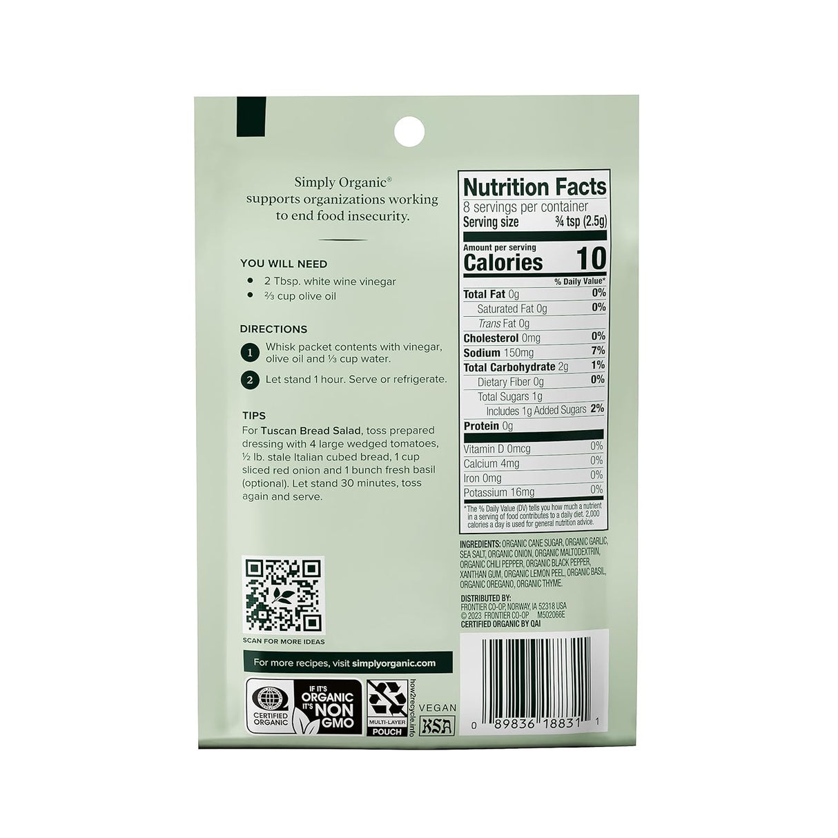 Simply Organic Italian Salad Dressing Mix, 0.7 Oz. (Case of 12)