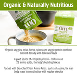 Om Mushroom Superfood Mighty Veggie Miso Broth 7g Protein Powder, Single Serve, 10 Count - Cozy Farm 