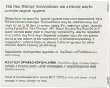 Tea Tree Therapy Women's Suppositories with Tea Tree Oil, Pack of 6 Suppositories