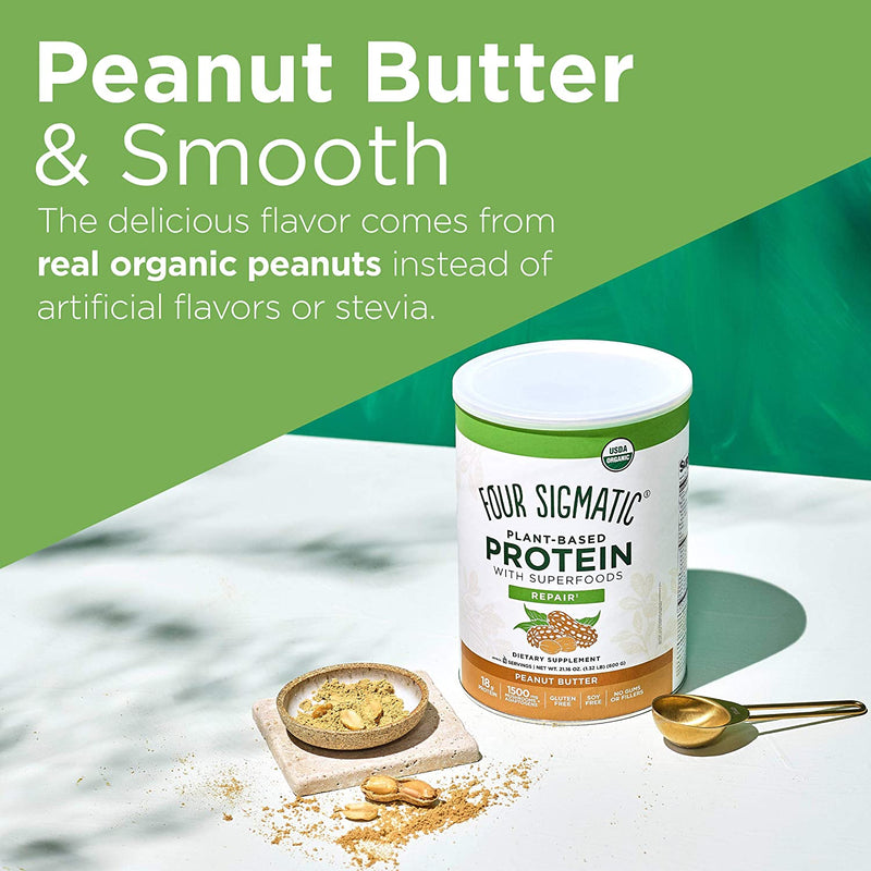 Four Sigmatic - Plant Based Protein - Peanut Butter 21.16 Oz - Cozy Farm 
