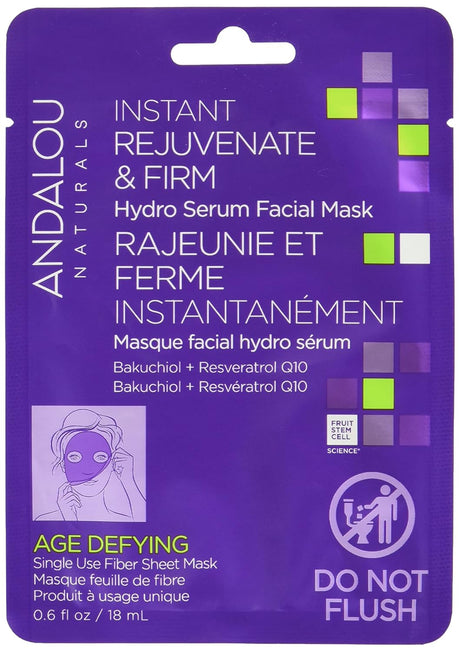 Andalou Naturals Instant Rejuvenating Mask, 0.6 fl oz (Pack of 6) - Firming & Gluten-Free