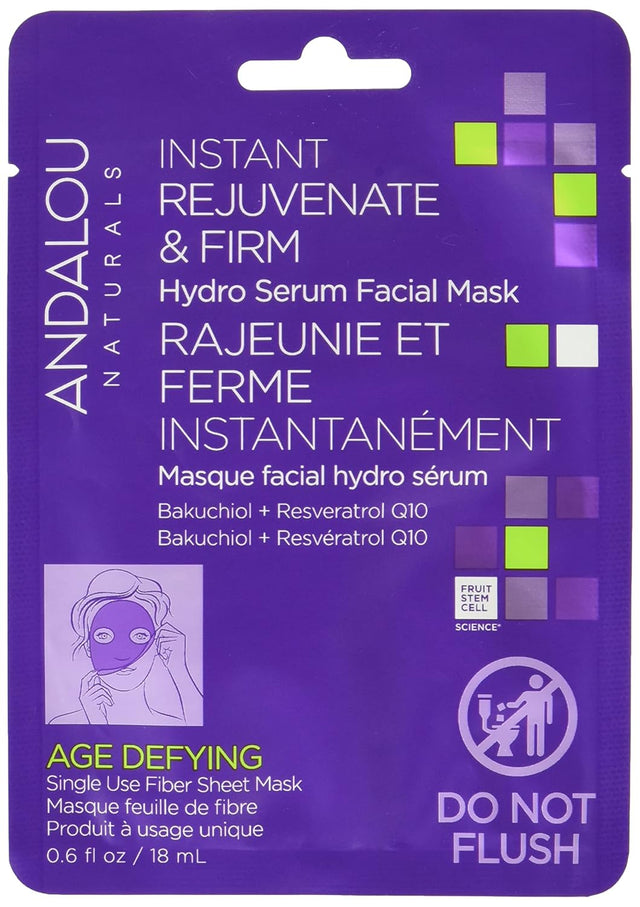 Andalou Naturals Instant Rejuvenating Mask, 0.6 fl oz (Pack of 6) - Firming & Gluten-Free
