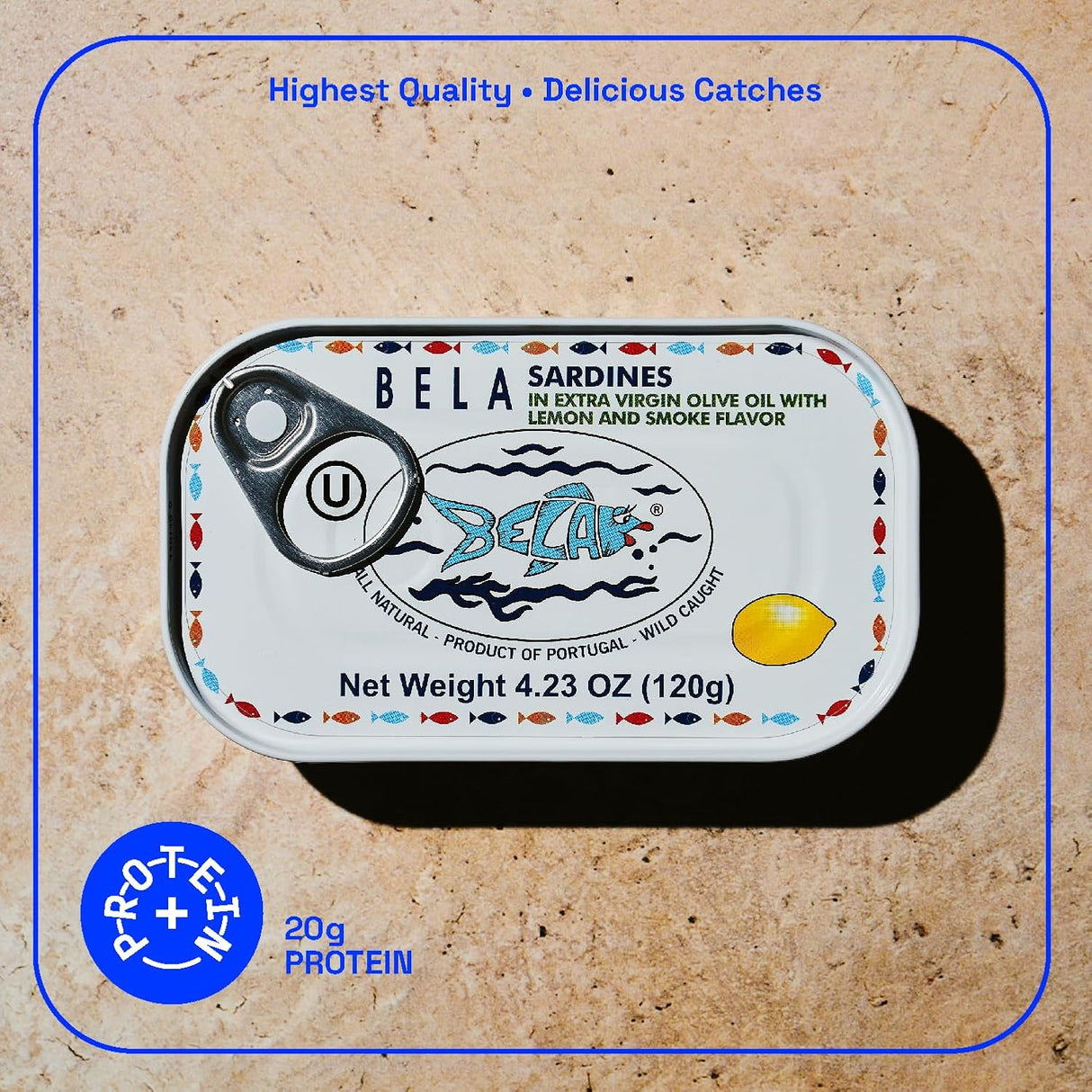 Bela-Olhao Sardines in Extra Virgin Olive Oil & Lemon Sauce, Portuguese, Case of 12 (4.23 oz)