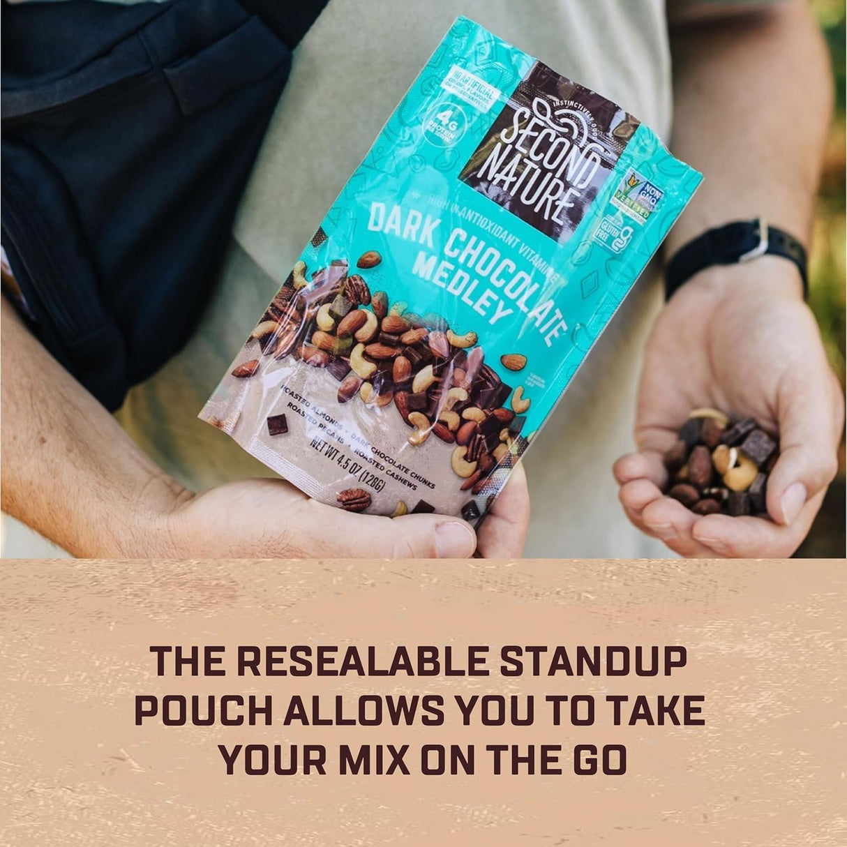 Second Nature Dark Chocolate Nut Medley (Pack of 4 - 1.25 Oz)