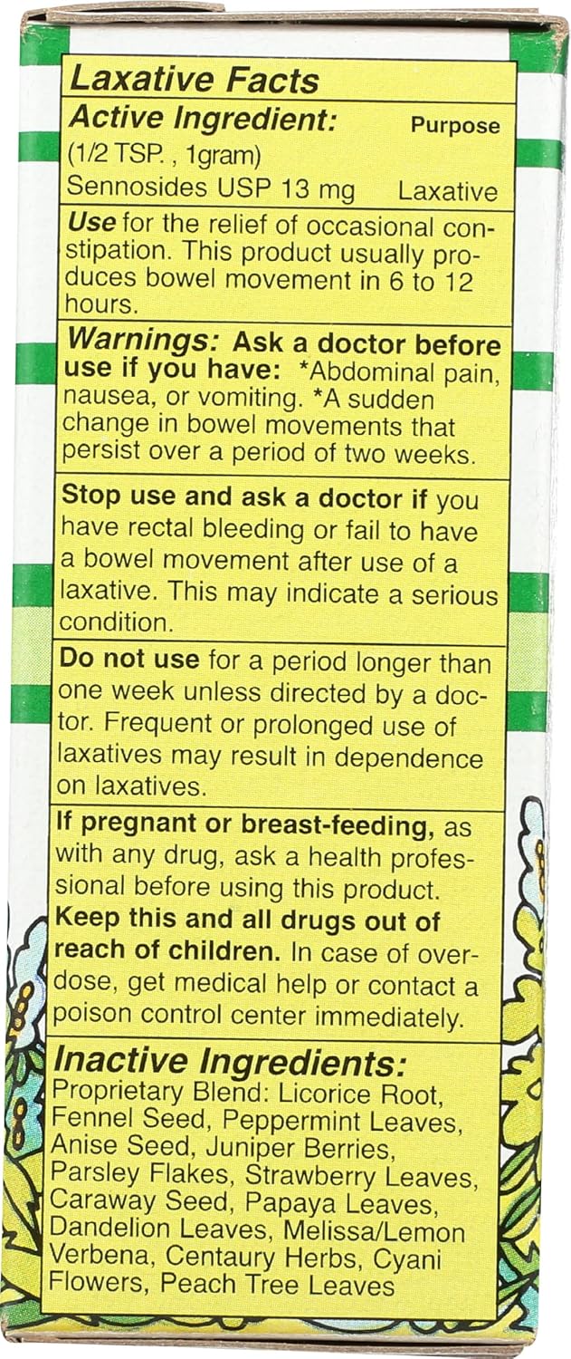  laxative label with active and inactive ingredients