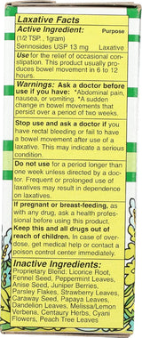  laxative label with active and inactive ingredients