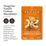 Sahale Snacks Tangerine Vanilla Cashew-Macadamia glazed mix packaging on a white background