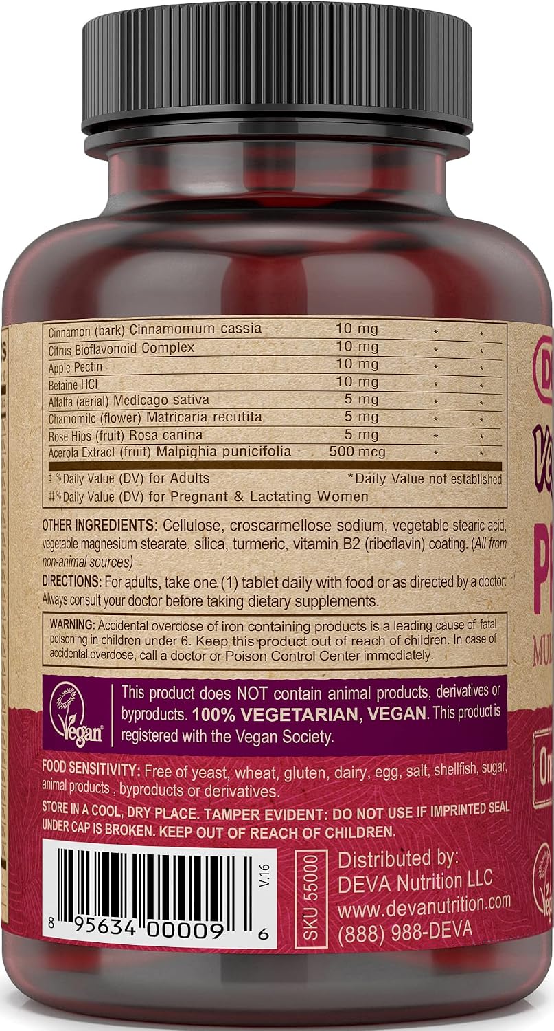 Deva Prenatal Vegan Multivitamin & Mineral: Support Mom & Baby Naturally (90 Tablets)