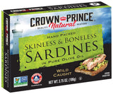 Crown Prince 3.75 Oz. Skinless & Boneless Sardines in Olive Oil (12 Pack)