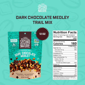 Second Nature Dark Chocolate Nut Medley (Pack of 4 - 1.25 Oz)