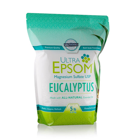 Saltworks - Premium Epsom Salt Eucalyptus, 5 lb - Muscle Soak