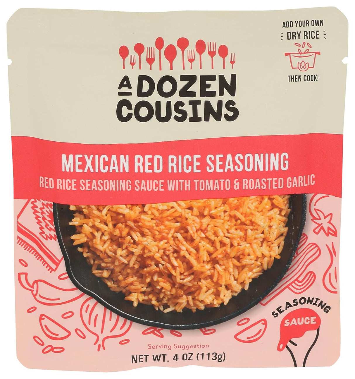 A Dozen Cousins Mexican Red Rice Sauce, 4 oz (Pack of 10) - Gluten-Free & GMO-Free