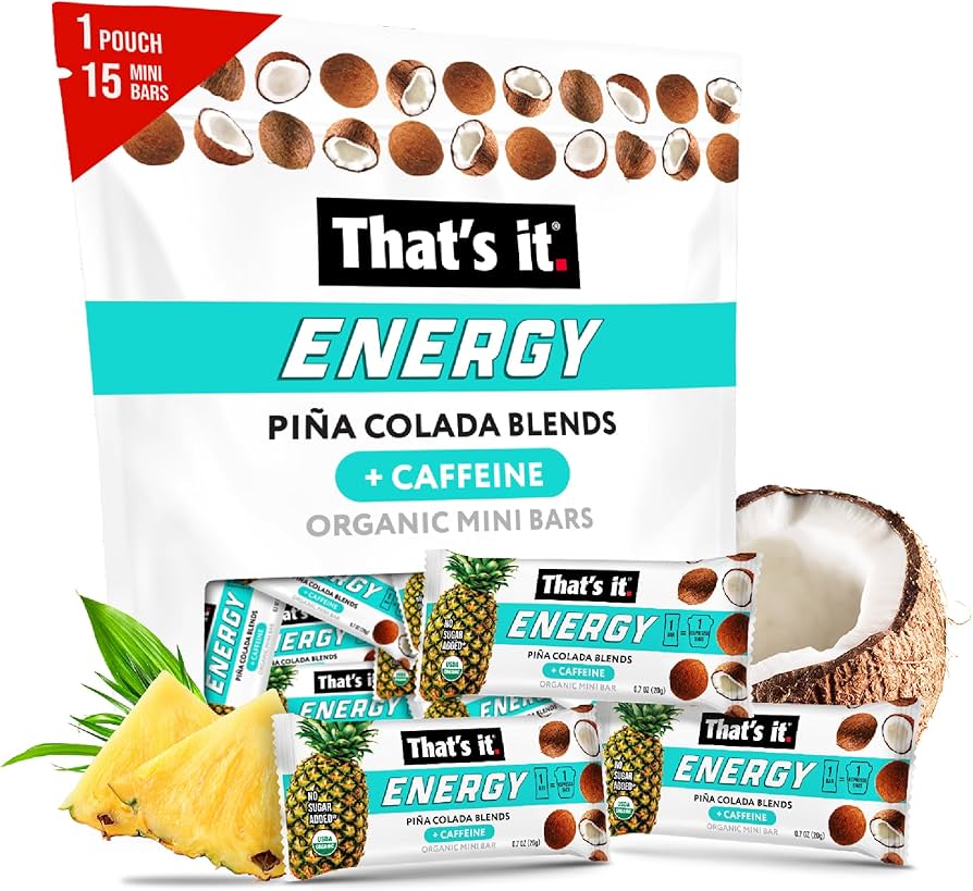 That's It - Organic Frt Bar Organic Energy Pina Colada, 6/.7 oz (Case of 6) - Gluten-Free Snack
