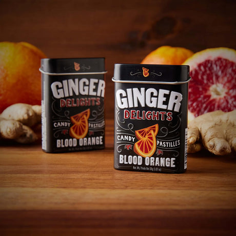 Ginger Delights Ginger Mint Blood Orange, 1.07 oz Tins, Case of 12