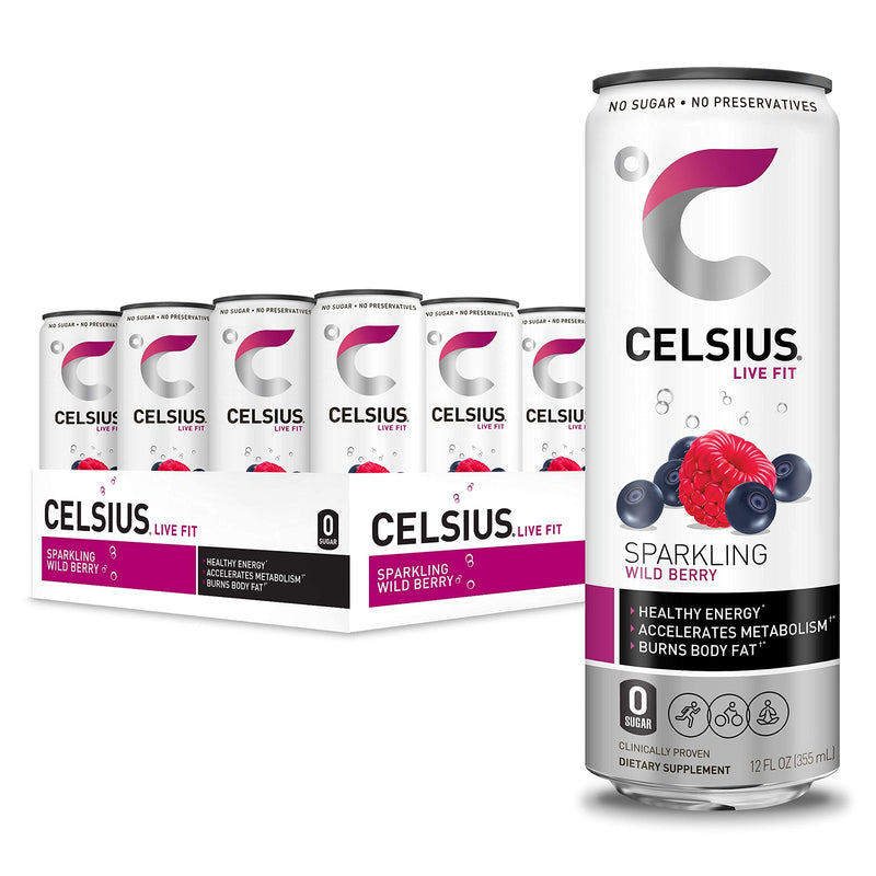 Celsius Sparkling Wild Berry Drink - Case of 6 - 4/12 Fl Oz - Cozy Farm 