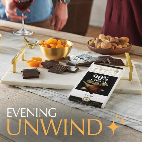 Lindt Excellence 90% Cocoa Dark Chocolate Bar Case of 12 3.5 Oz