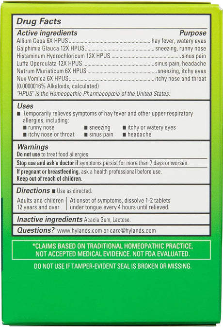 Hyland's Seasonal Allergy Relief, 60 Tablets