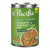 Pacific Foods Chicken and Wild Rice Soup, Case of 12, 16.3 oz Cans