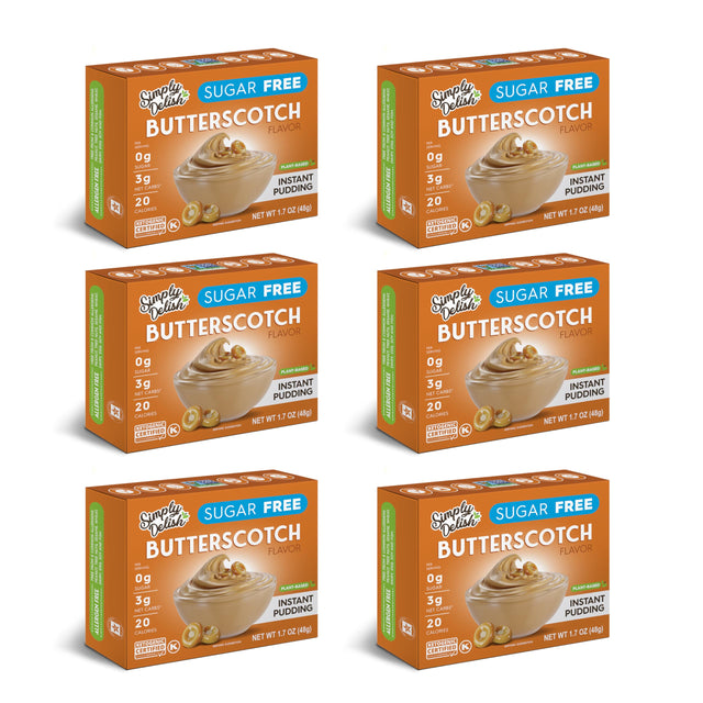 Simply Desserts - Butterscotch Instant Pudding, 1.7 oz (Pack of 6) - Gluten-Free Kosher