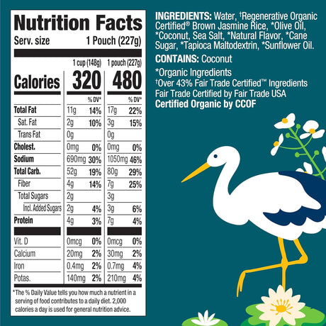 Lundberg Family Farms Coconut Rice, 8 oz Pouch (Case of 6)