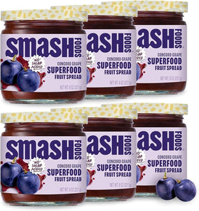 Smash Foods - Concord Grape Jam, 8 oz (Pack of 6) - GMO Free