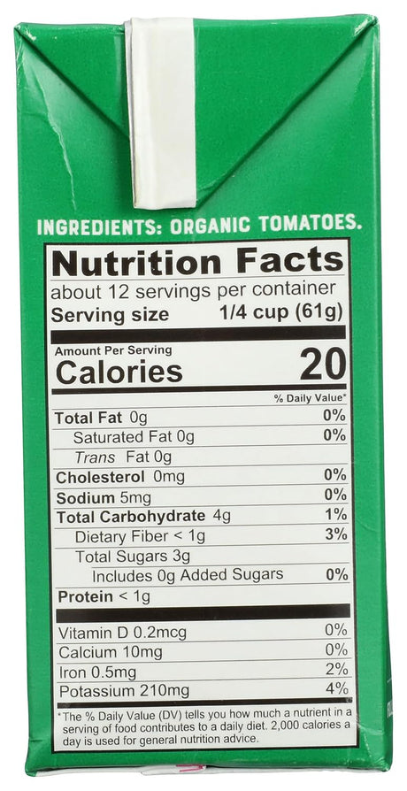 Pomi Organic Strained Tomatoes - Case of 12 - 26.46 oz.