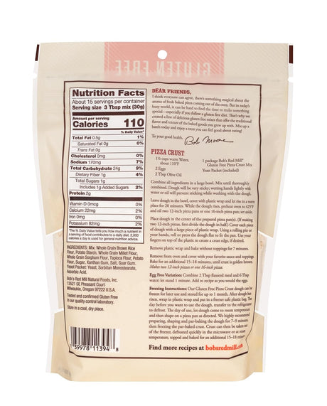 Bob's Red Mill Gluten-Free Pizza Crust Mix, 16 oz, Pack of 4