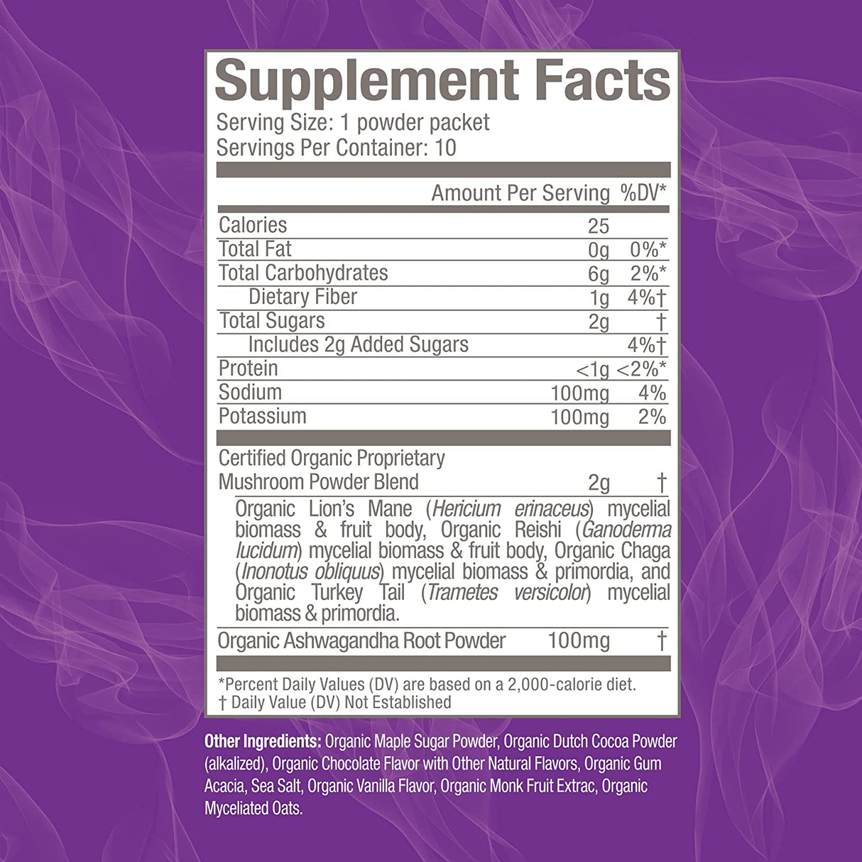 Om Mushroom Superfood Hot Chocolate Blend | Single Serve | 10 Count | Lion's Mane, Reishi, Chaga, Turkey Tail - Cozy Farm 