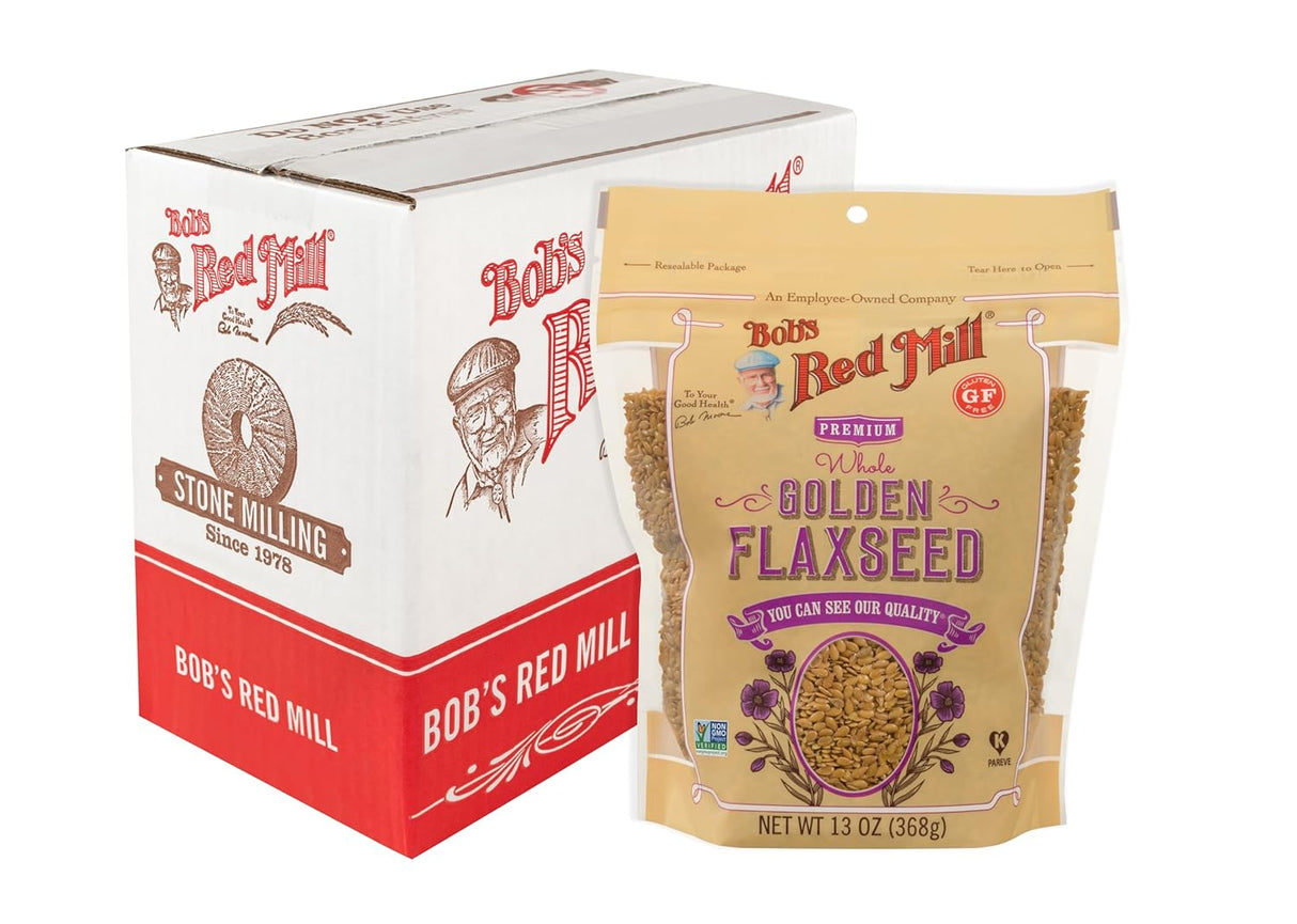 Bob's Red Mill Golden Flaxseeds, Gluten Free, Case of 4, 13 oz Each