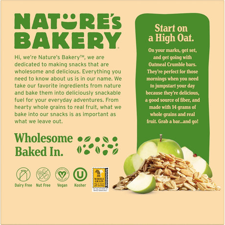Nature's Bakery Oatmeal Crumble Apple Bars, 8.46 oz, Case of 6 (36 bars)