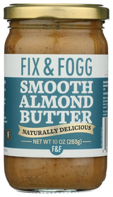 Fix & Fogg Almond Butter, Smooth, 10 Oz., Case of 6
