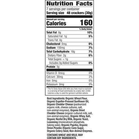 Annie's Homegrown White Cheddar Bunny Crackers, 7.5 oz. (Pack of 12)