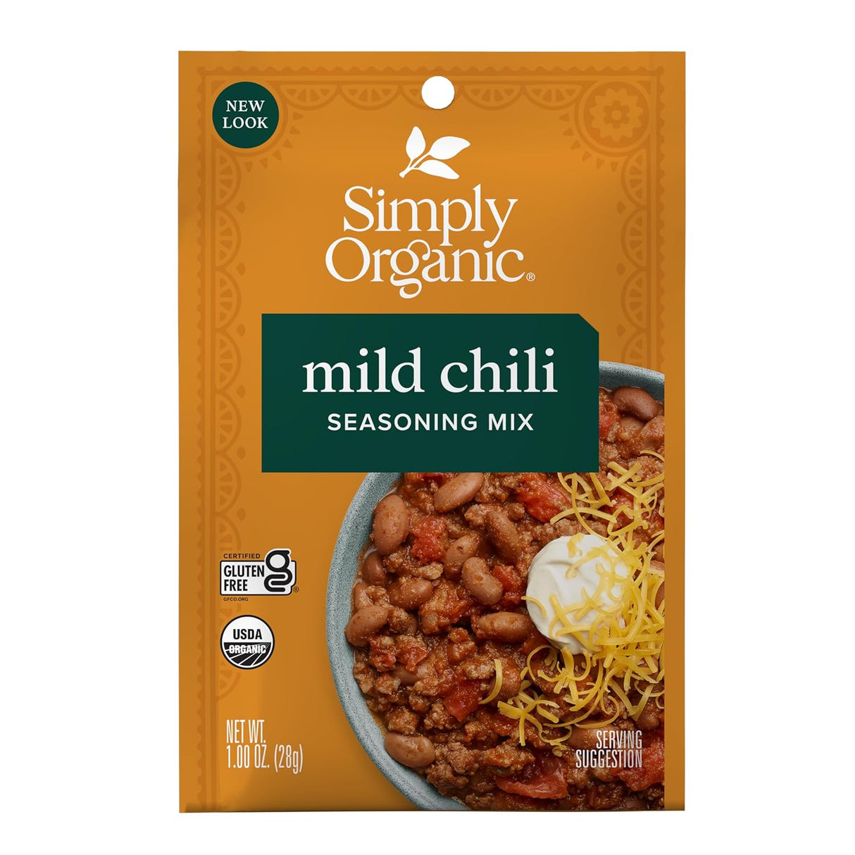 Simply Organic Mild Chili Seasoning Mix Case of 12 1 Oz Packets