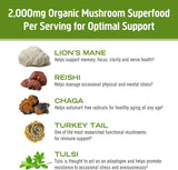 Om Mushroom Superfood Matcha Latte Blend: Immune Support, Energy Boosting Mushroom Powder - 8.47 oz - Cozy Farm 