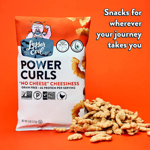 Lesser Evil, Organic Power Curls No Cheese Cheesiness, Case Of 9, 4 oz - Cozy Farm 